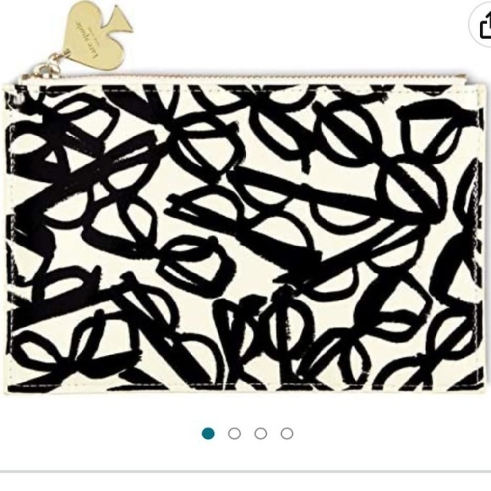 Kate Spade New York Black/White Pencil Pouch with Ruler, Eraser, & Sharpener